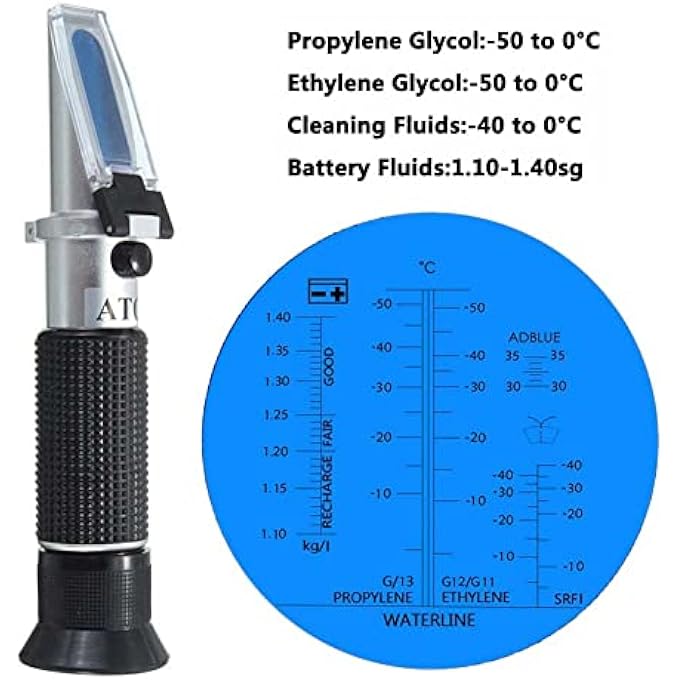 BOWONG 4-IN-1 ANTIFREEZE REFRACTOMETER FOR AUTOMOTIVE COOLING, WINDSHIELD WASHER, ADBLUE, BATTERY FLUID MEASUREMENT - Image 3